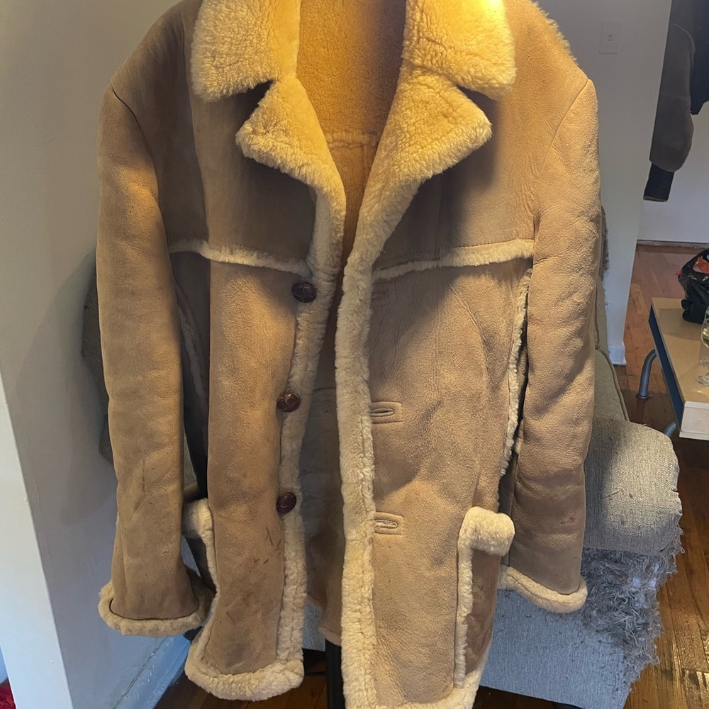 Men's Shearling Coat - Tan